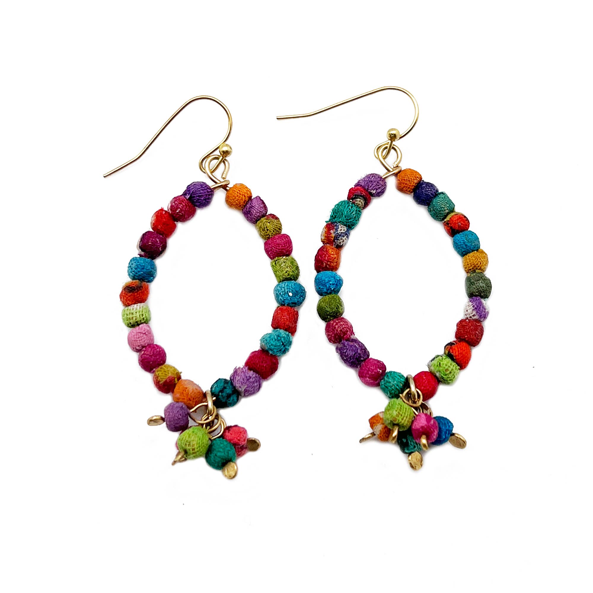 Aasha Kantha Handcrafted Small Oval Hoop Earrings