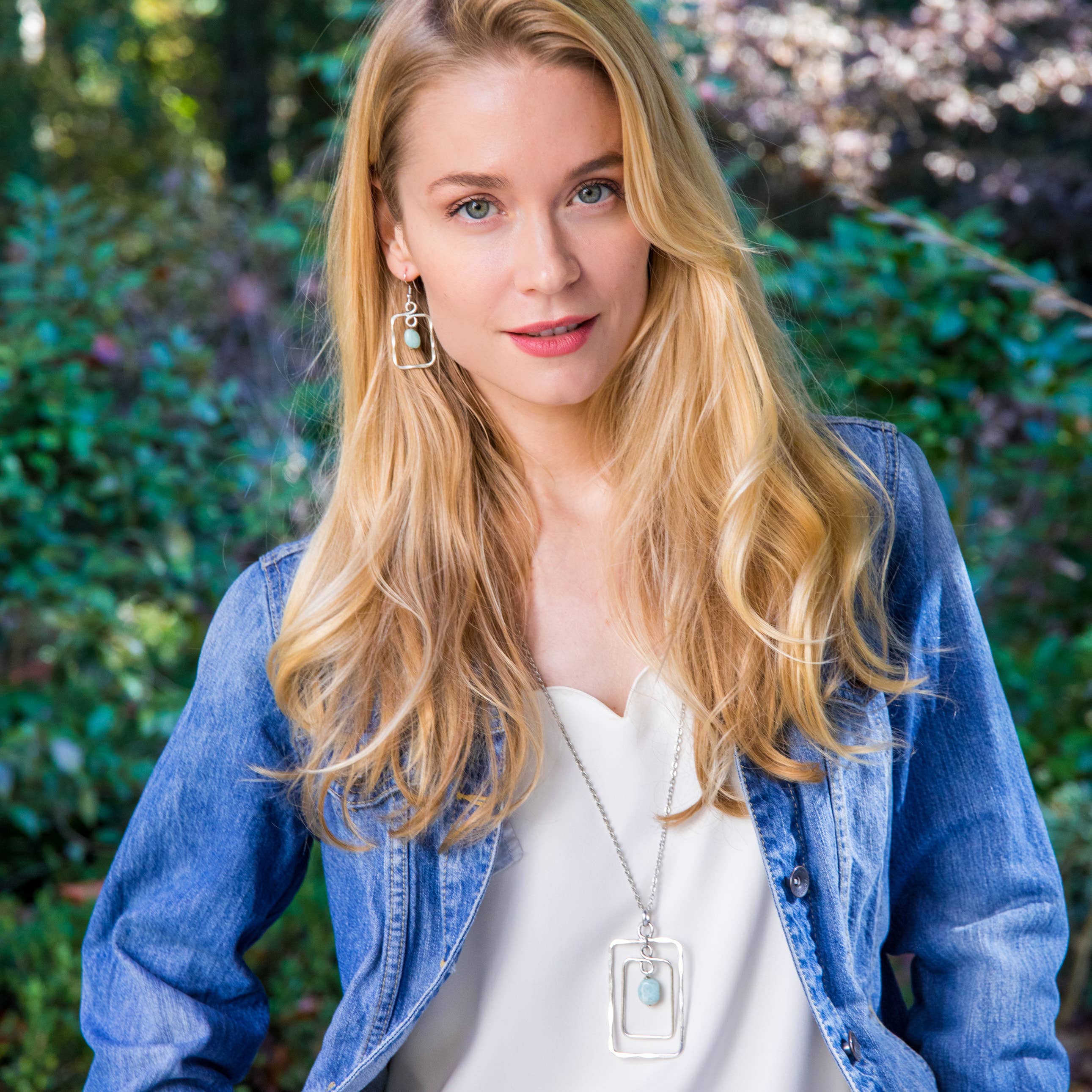 Banjara Amazonite Rectangle Frame Necklace