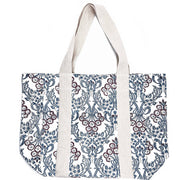 Handcrafted Canvas Bag with Block-Printed Chandelier Flowers