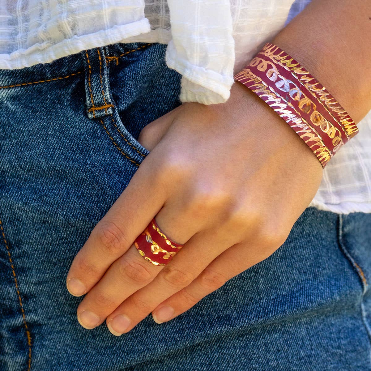 Patina Crimson Whirl Ring