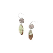 Akriti Silver and Large Faceted Lemon Chrysoprase Earrings
