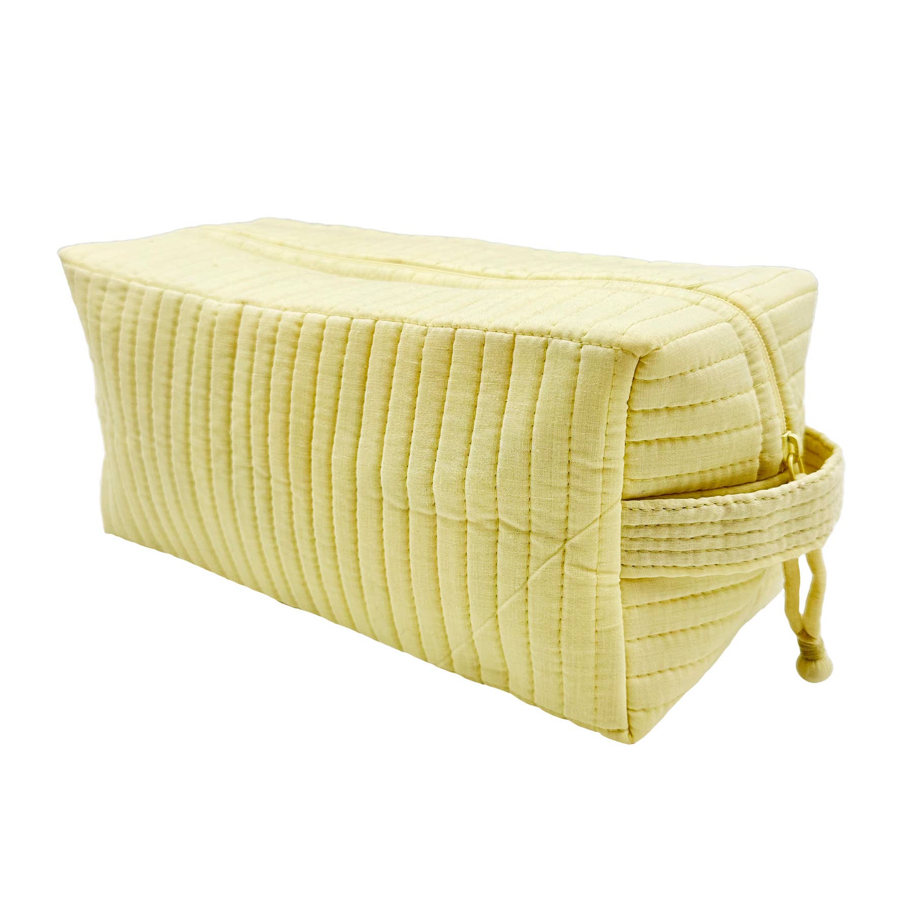 Aviva Collection - Quilted Solid Cotton Cosmetic Bag