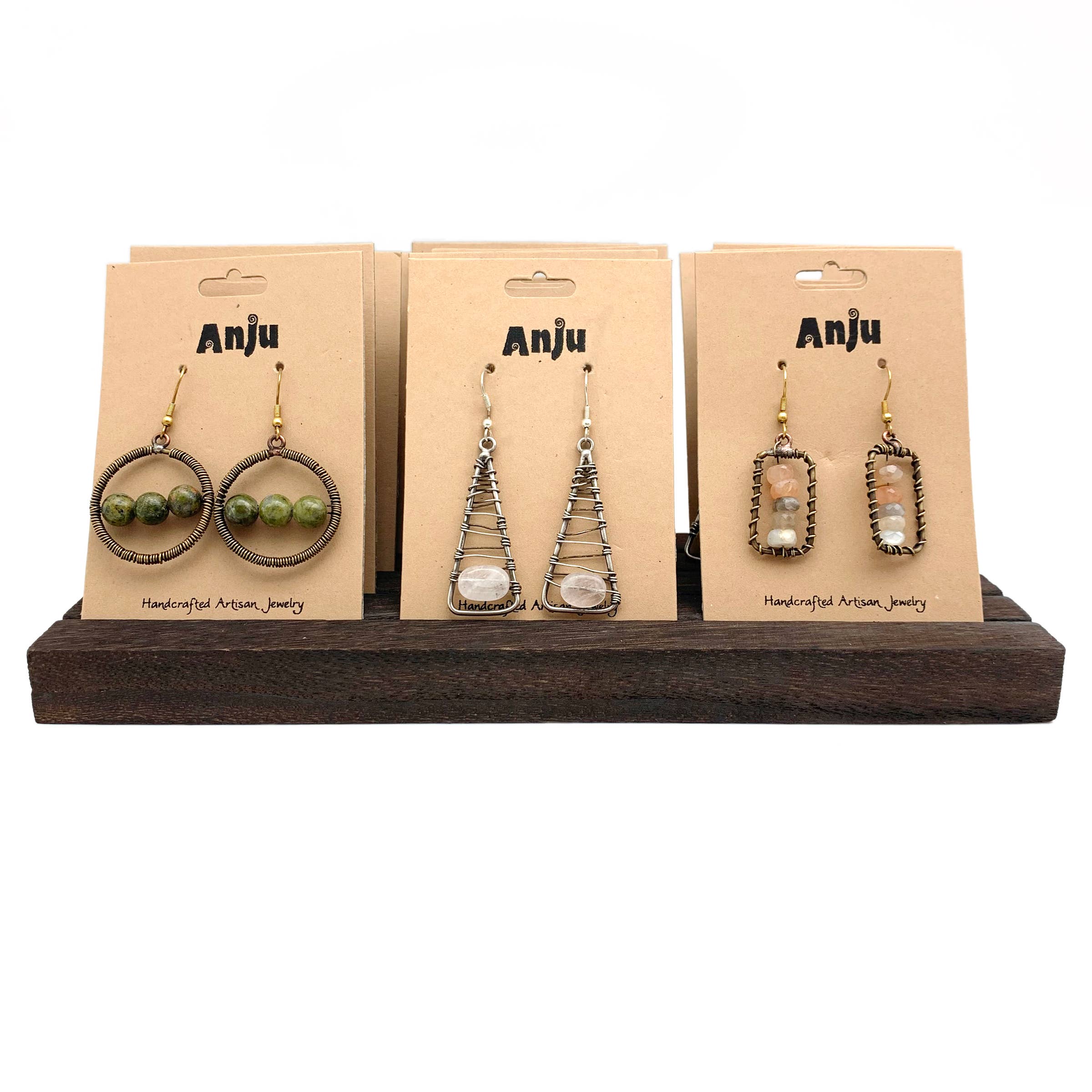 Wire-Wrapped Stone Earrings and Slotted Display Prepack