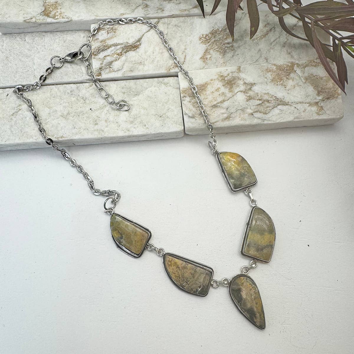 Handcrafted Semiprecious Stone Necklace -Bumblebee Jasper