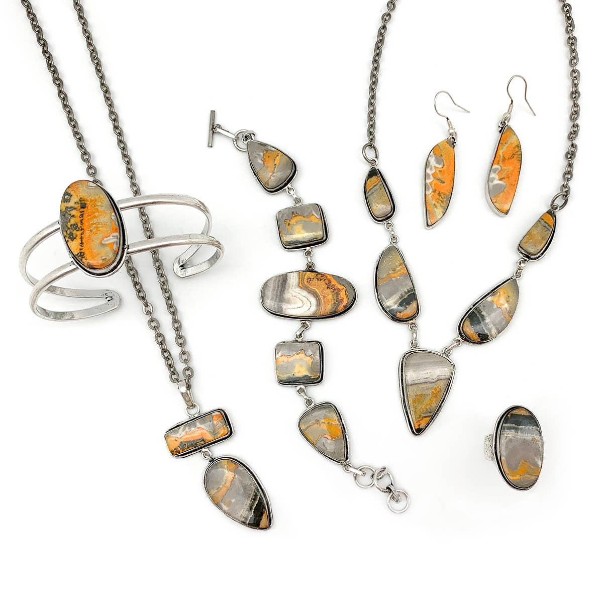 Kashi Semiprecious Stone Cuff Bracelet - Bumblebee Jasper