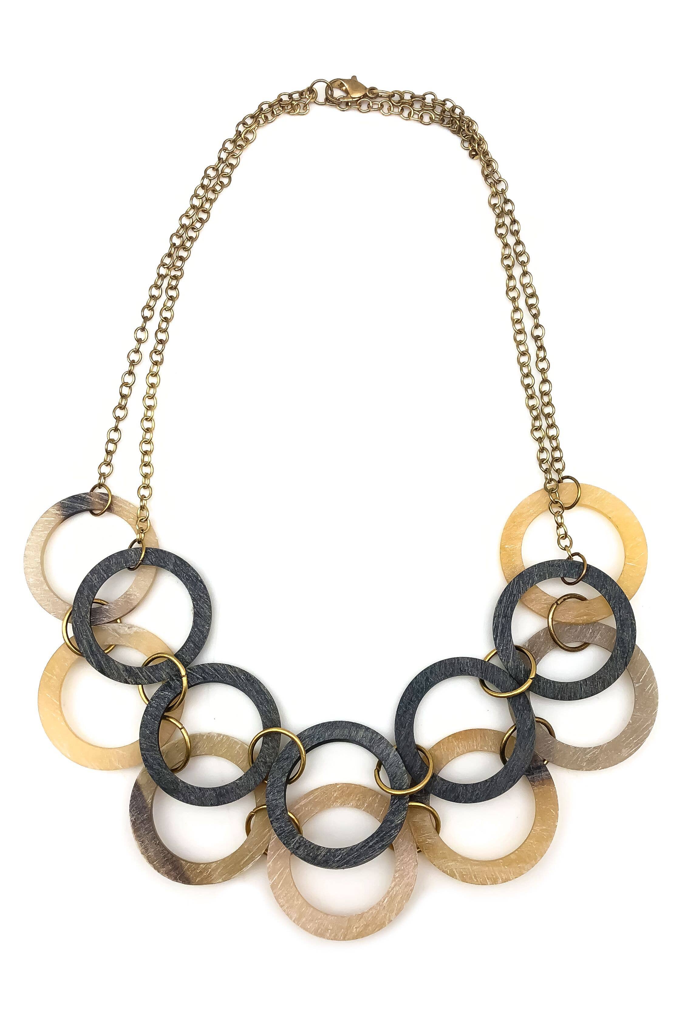 Omala Autumn Neutrals Collection Necklace - Large Rings
