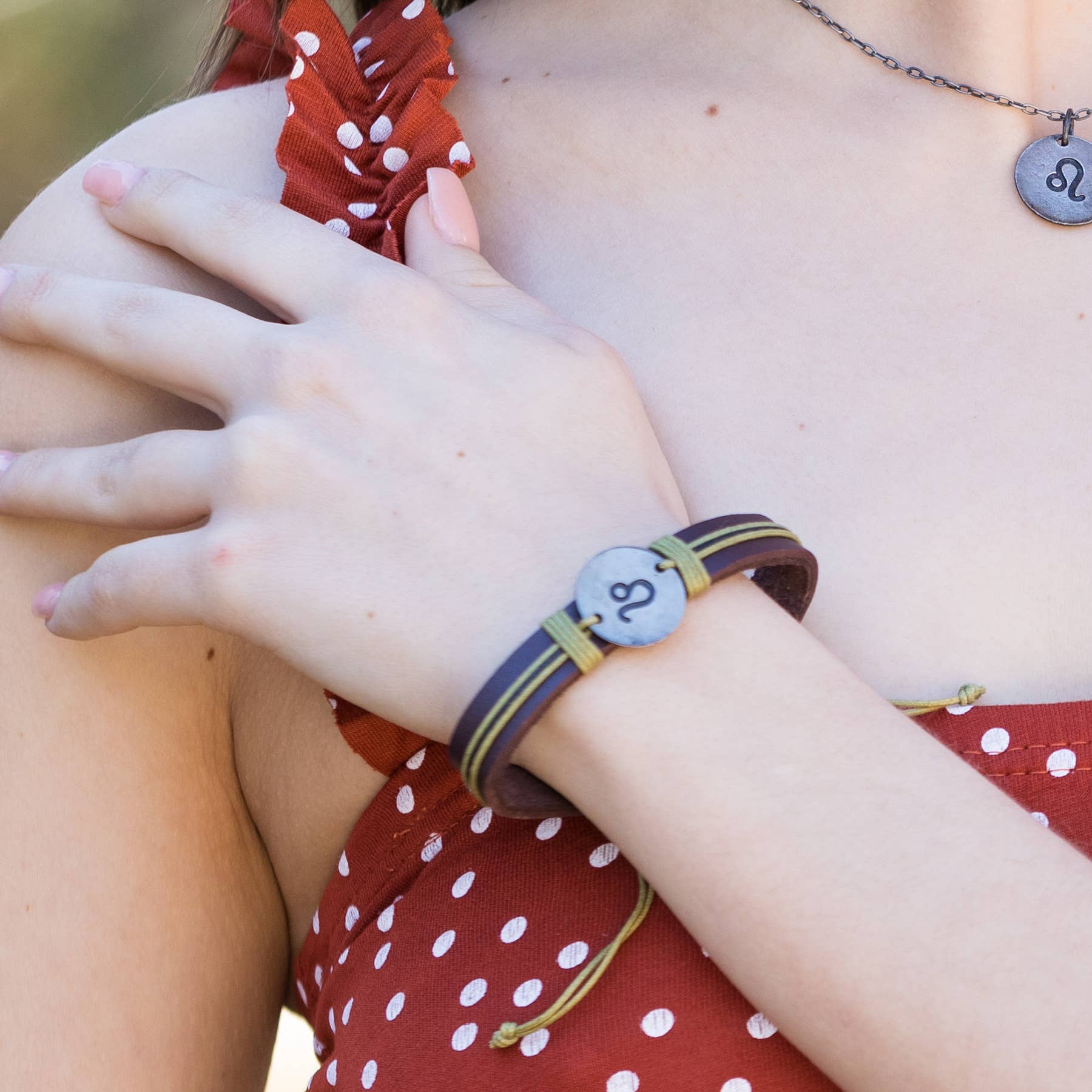 Zodiac Pewter Leo Glyph Bracelet