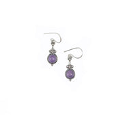 Tanvi Silver Slender Drop with Amethyst Earrings