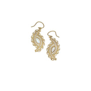 Tanvi Gold Assymmetrical Paisley With  Moonstone Earrings
