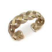 Gold Plated Adjustable Cuff Bracelet - Loose Wide Braid