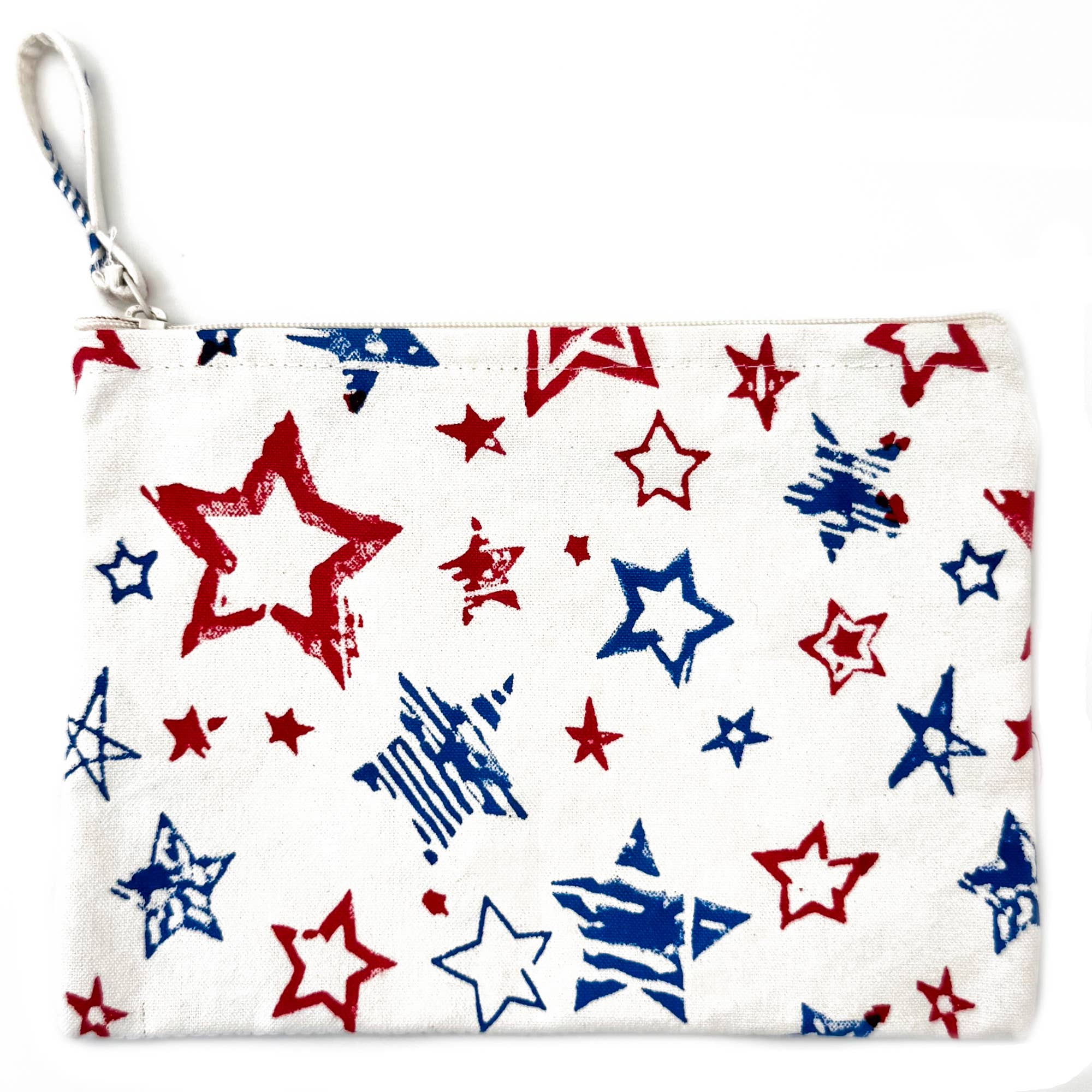 Handcrafted Canvas Pouch with Block-Printed Stars