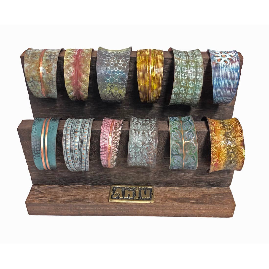 2-Tier Wooden Display for Cuff Bracelets