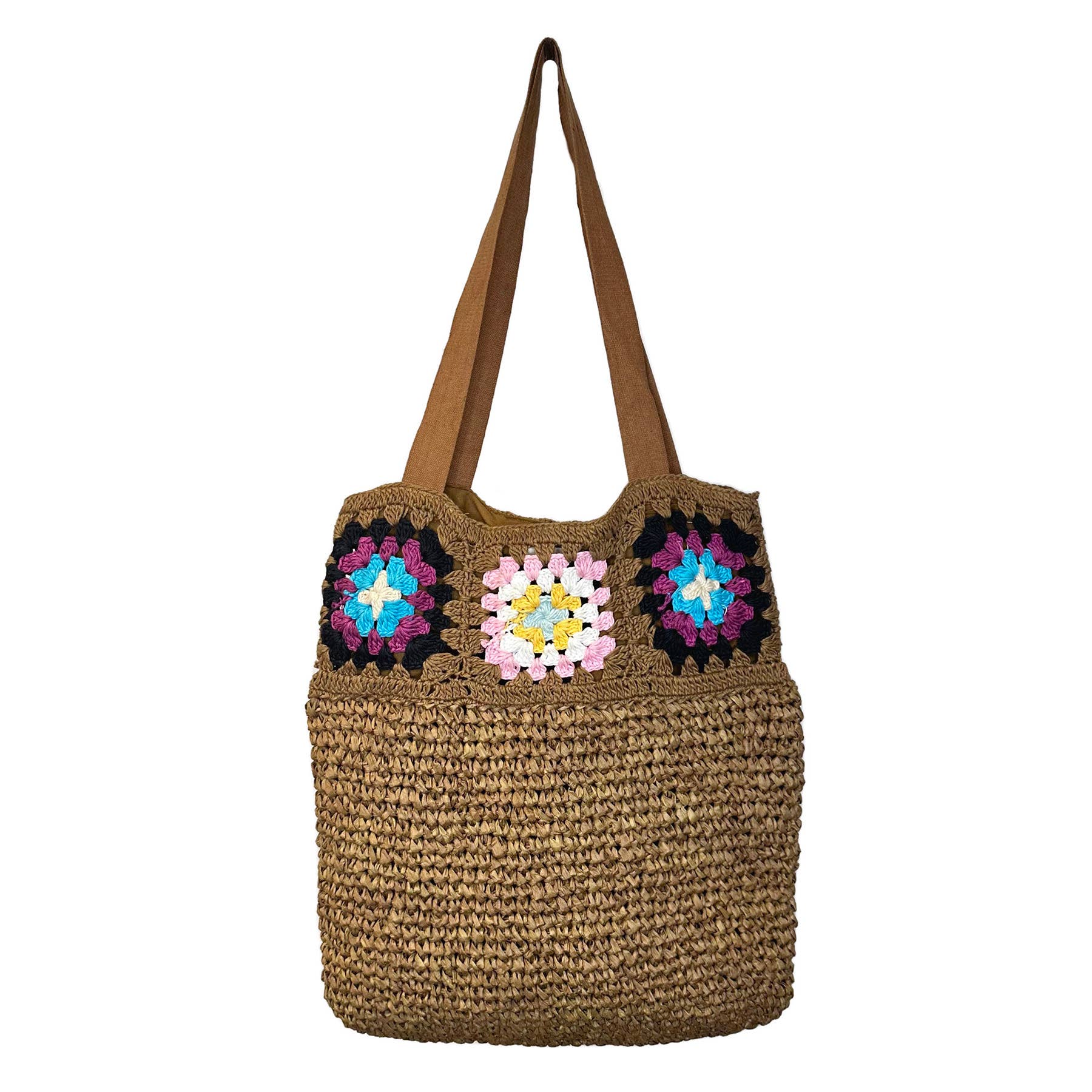 Nola Cotton Crochet and Raffia Shoulder Bags