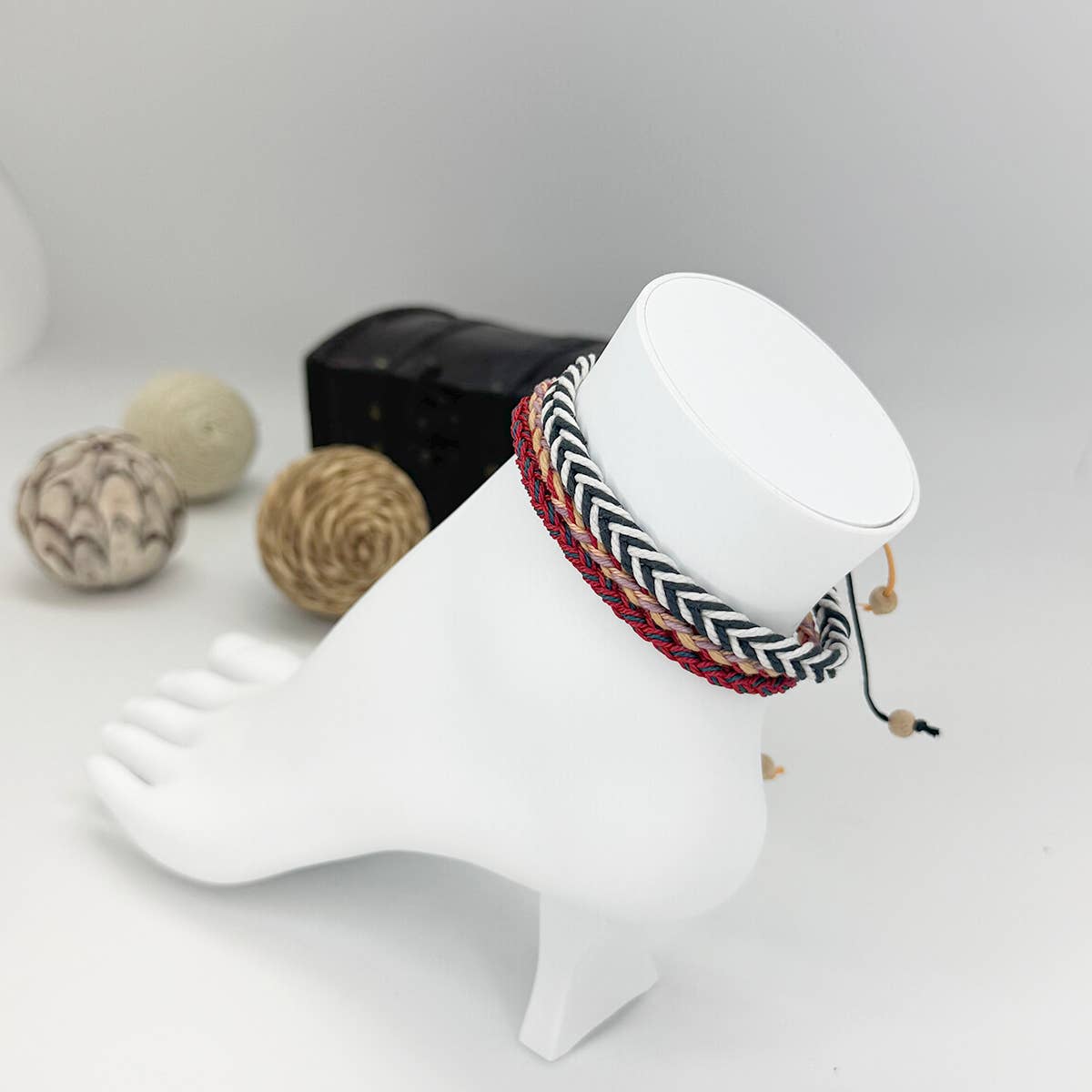 Weave & Wander Festival Stripes Trio Anklet