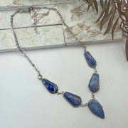 Handcrafted Kashi Semiprecious Stone Bib Necklace - Lapis