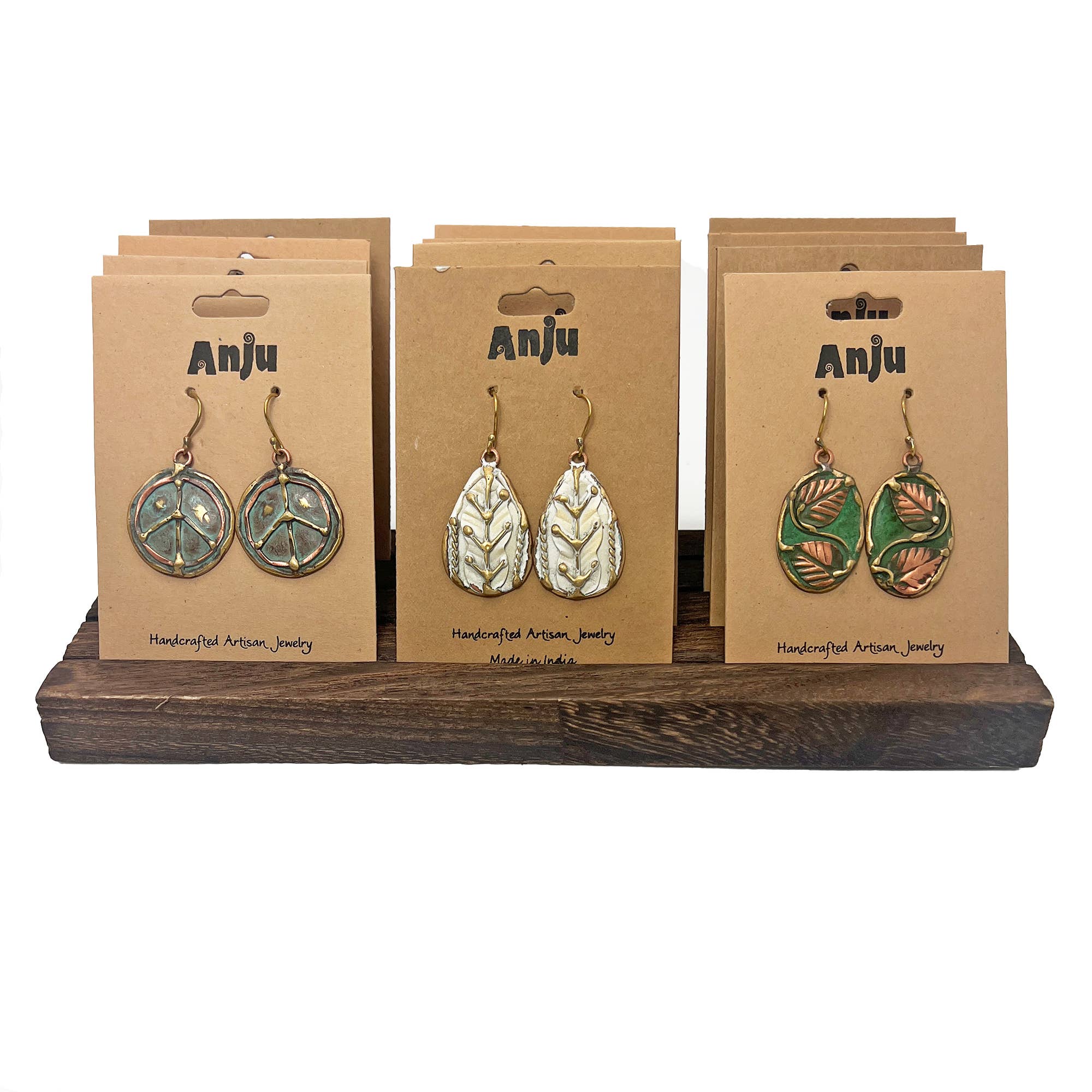 Handcrafted Patina Earring Prepack with Display