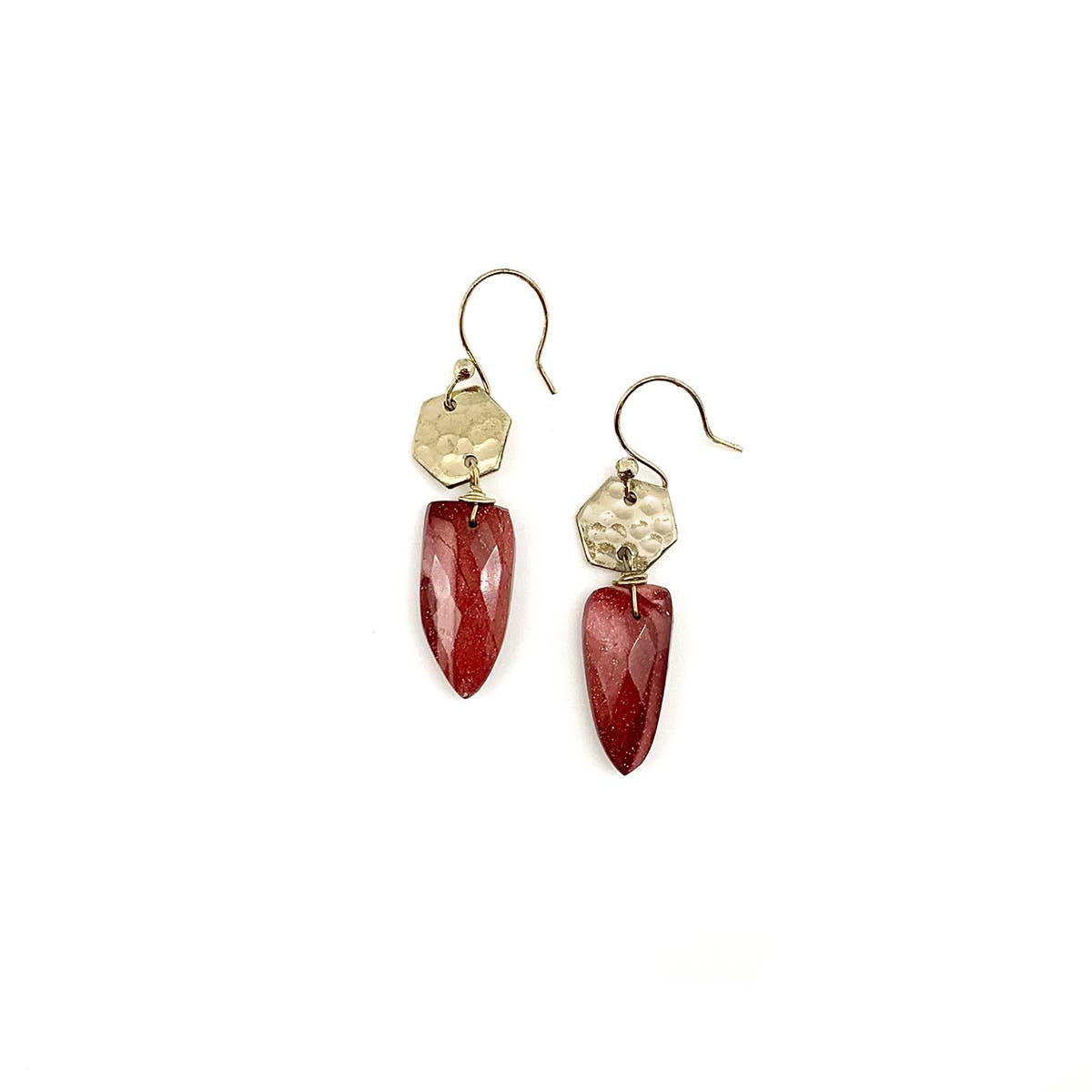 Akriti Gold and Large Faceted Mookite Earrings