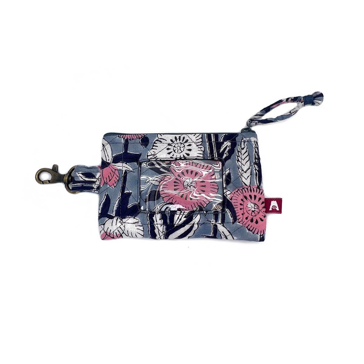 Midnight Blossoms ID Pouch - Block Printed Organic Cotton