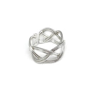 Silver Plated Adjustable Ring - Loose Braided Wires