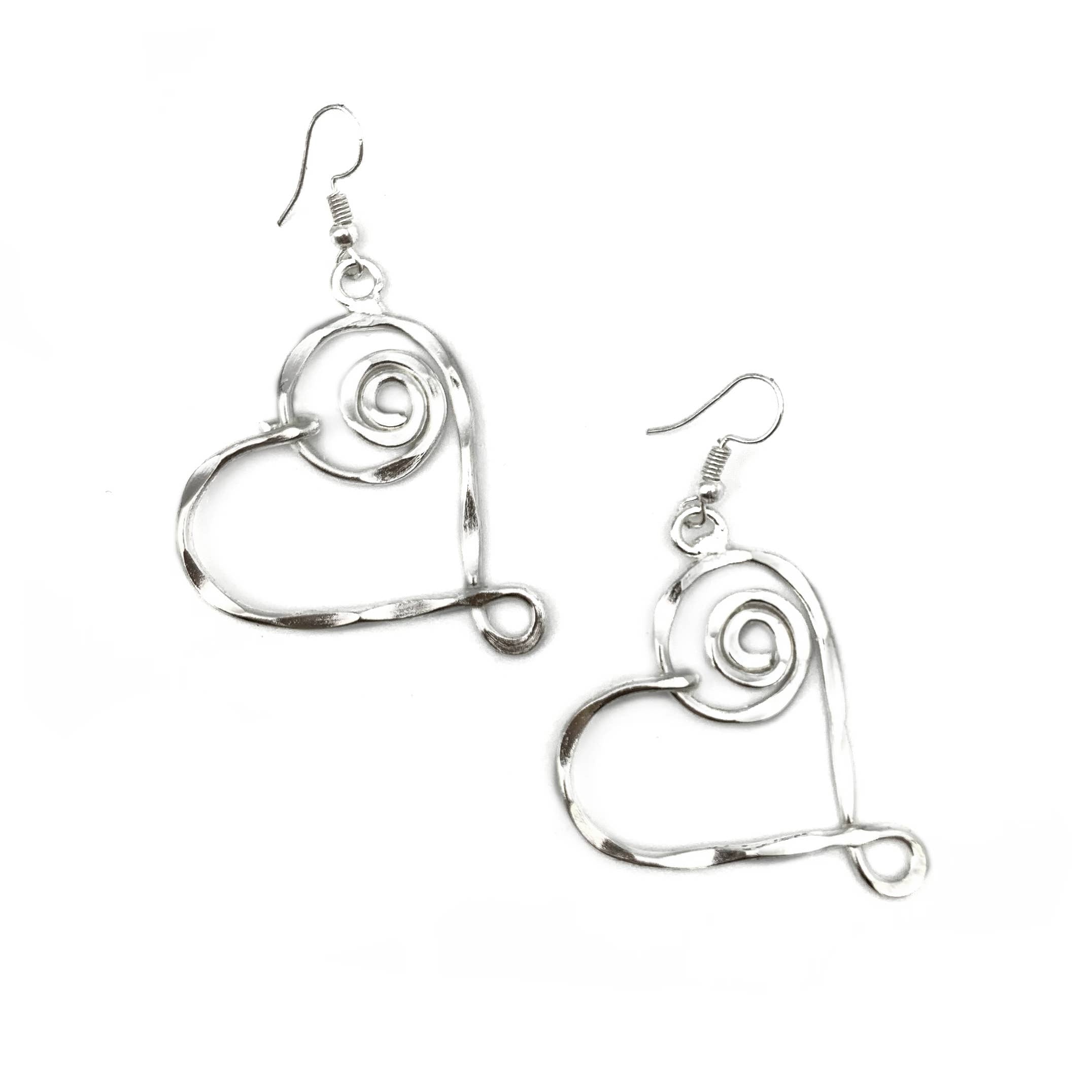 Silver Plated Earrings - Heart