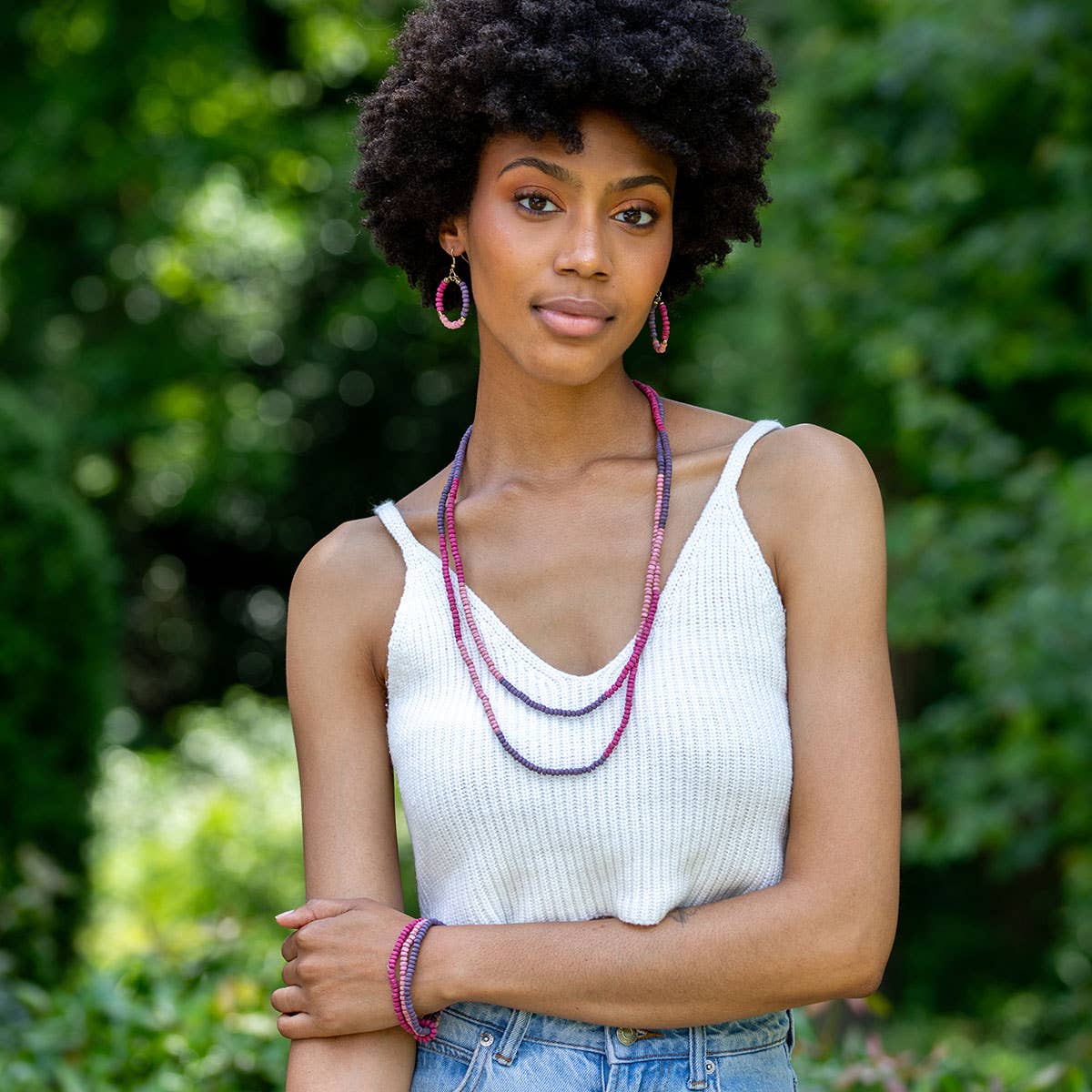 Prismatic Hues Necklace - Fuchsia, Pink, Purple