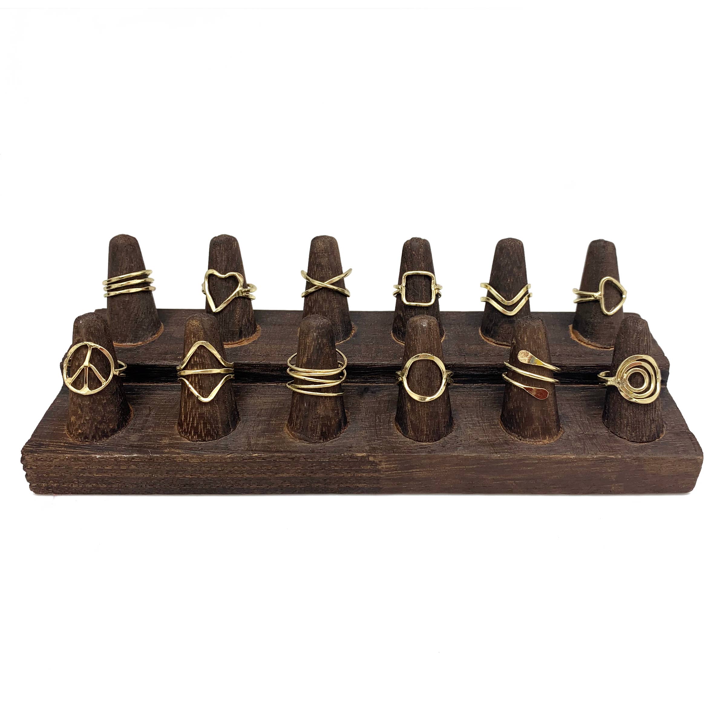 Gold Plated Adjustable Ring Prepack And Display