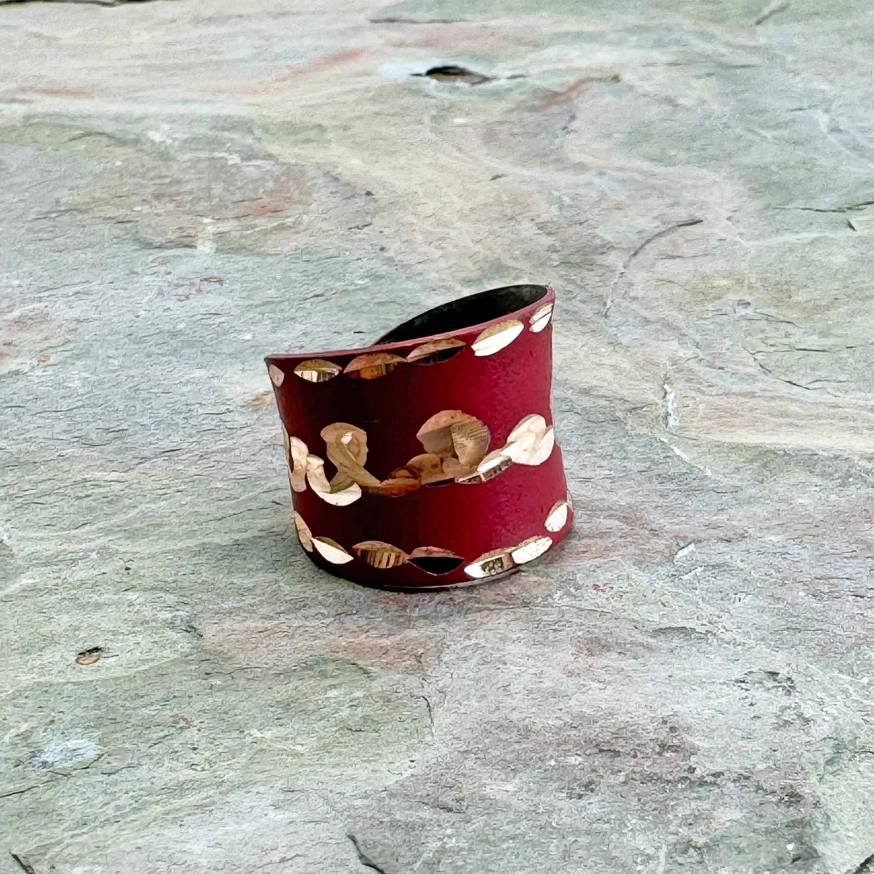 Patina Crimson Whirl Ring