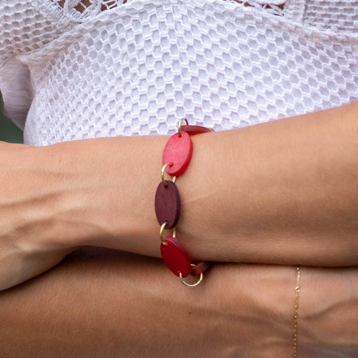 Omala Rosy Cheeks Bracelet - Small Ovals with Toggle Clasp