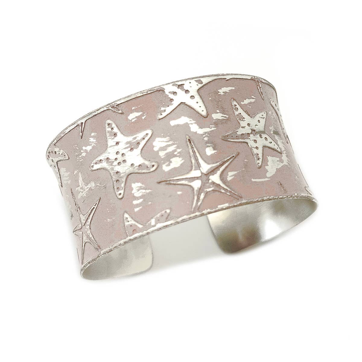 Handcrafted Light Pink Starfish Patina Bracelet