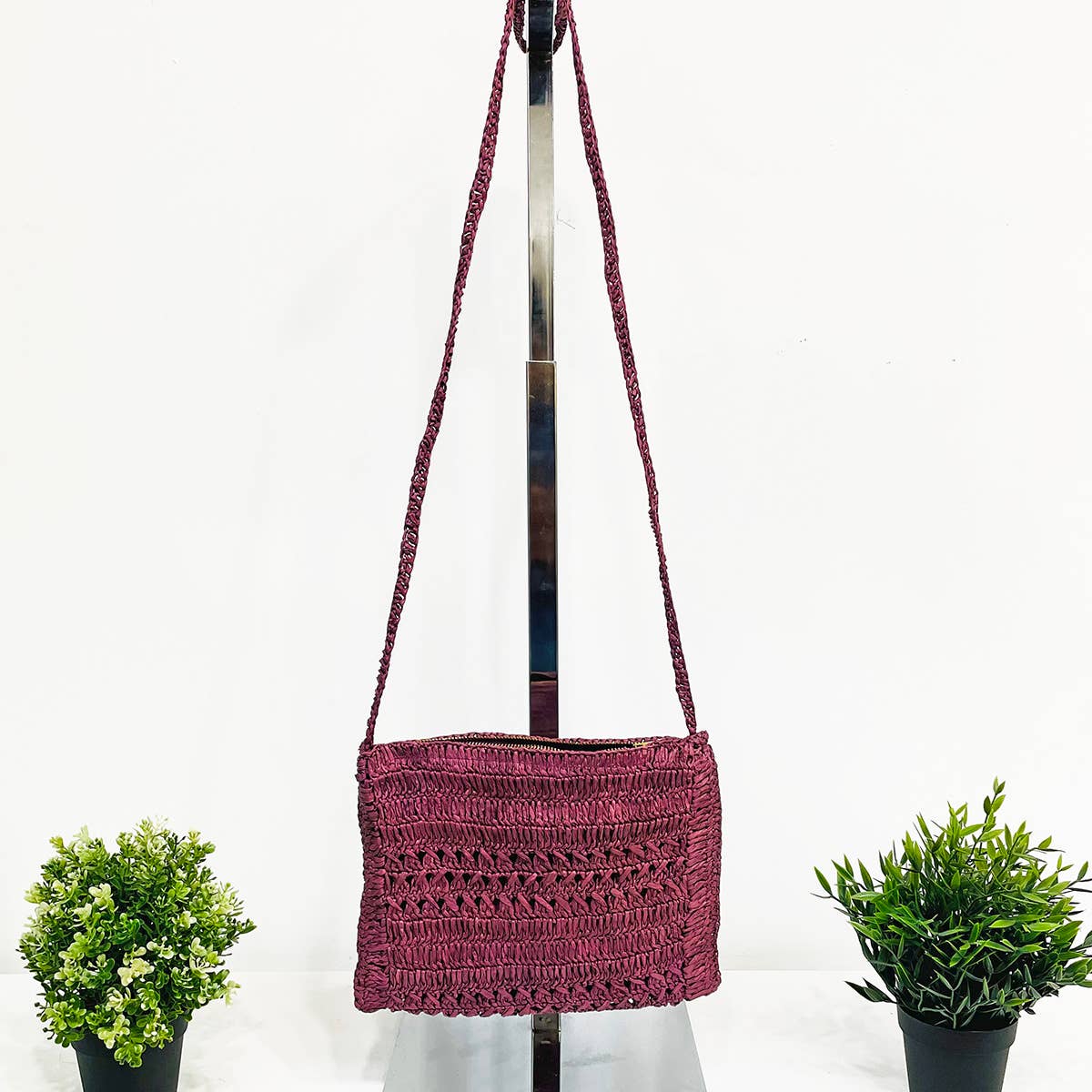 Lola Bag - Crossbody Pouch with Zipper - Plum