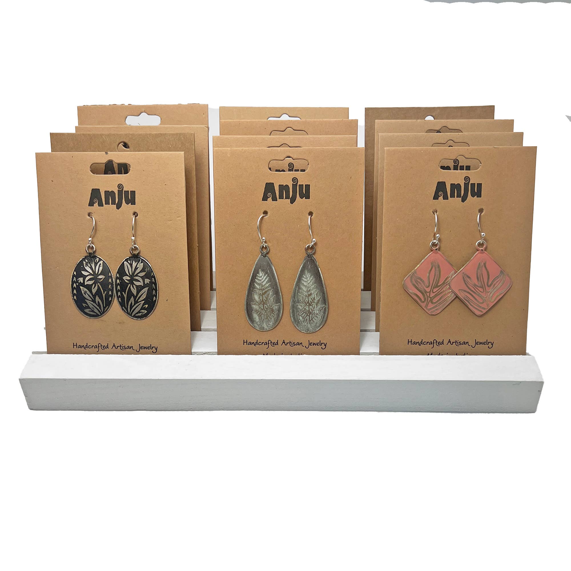 Silver Patina Earring Prepack with Display
