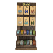 Brass Patina Bracelet and Earring Prepack with Display