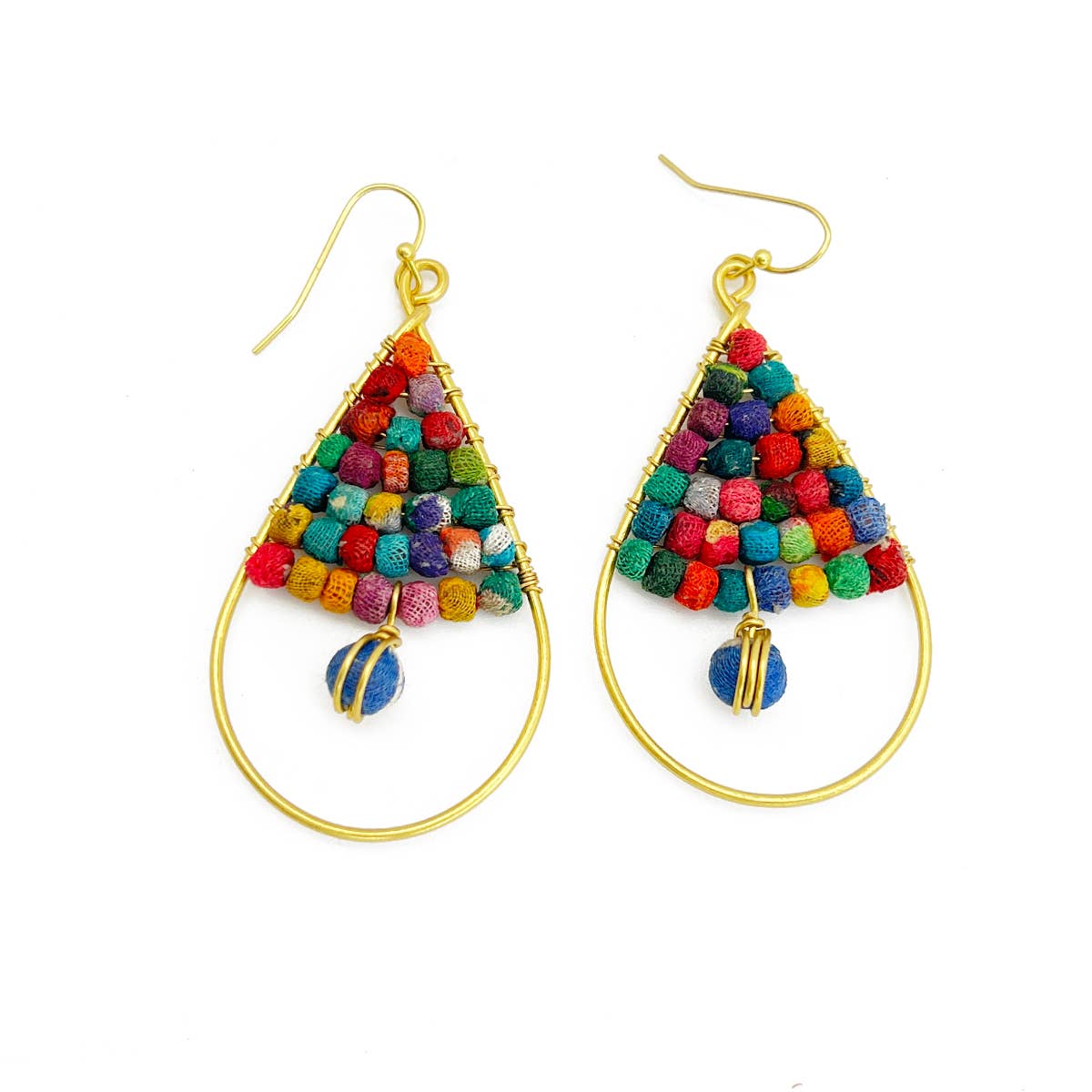 Aasha Teardrop Bell Beaded Earrings