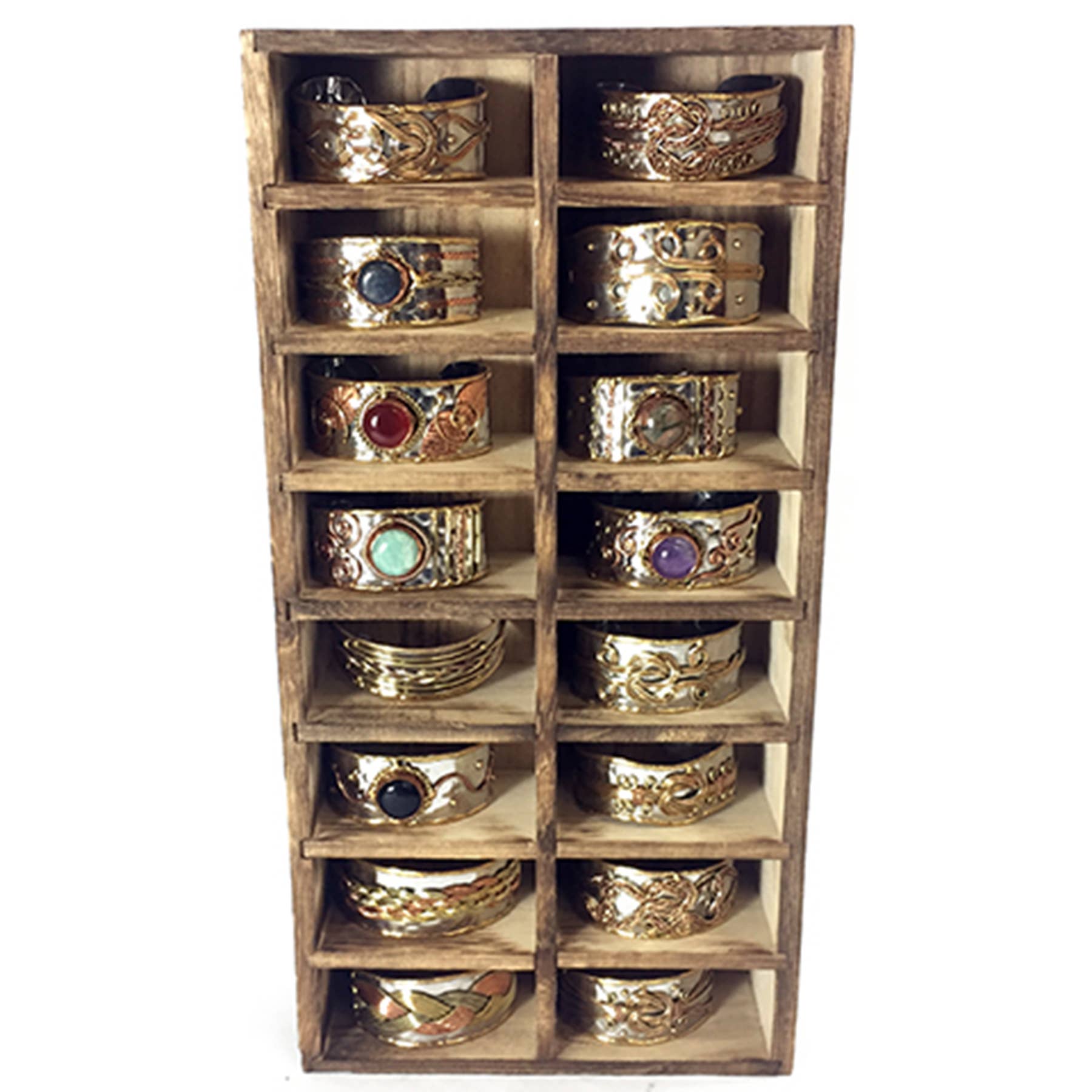 Mixed Metal Narrow Bracelets Prepack - 20 With Display