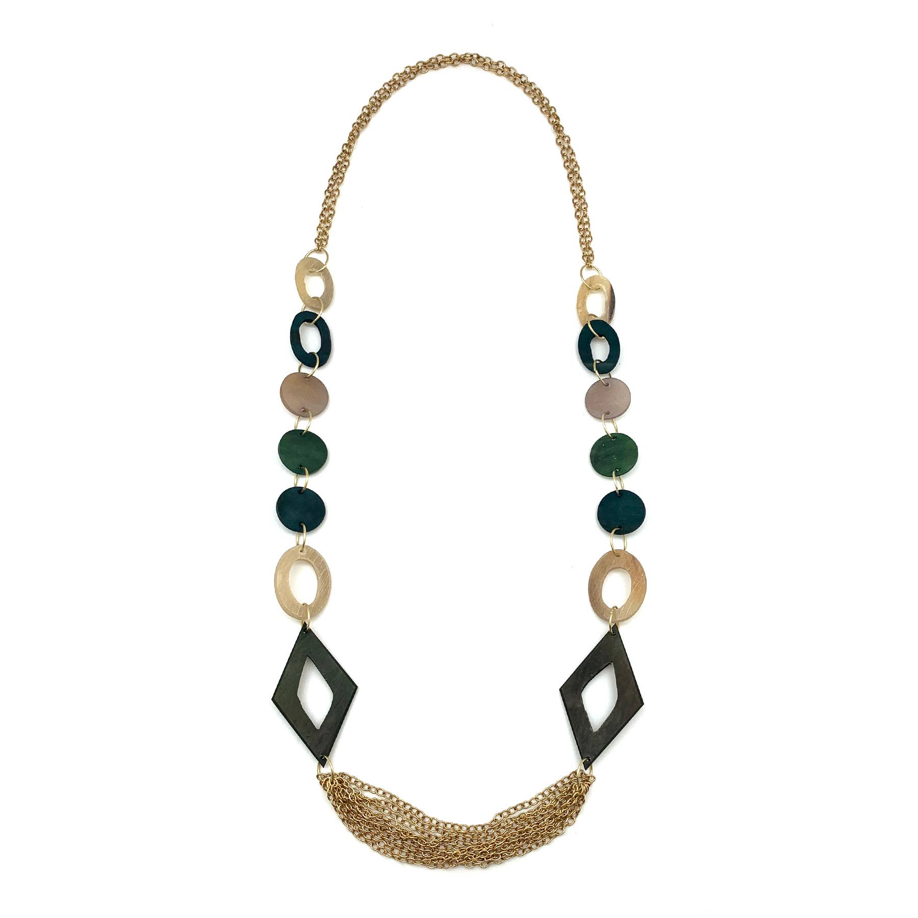 Omala Misty Greens Collection Necklace - Long Statement