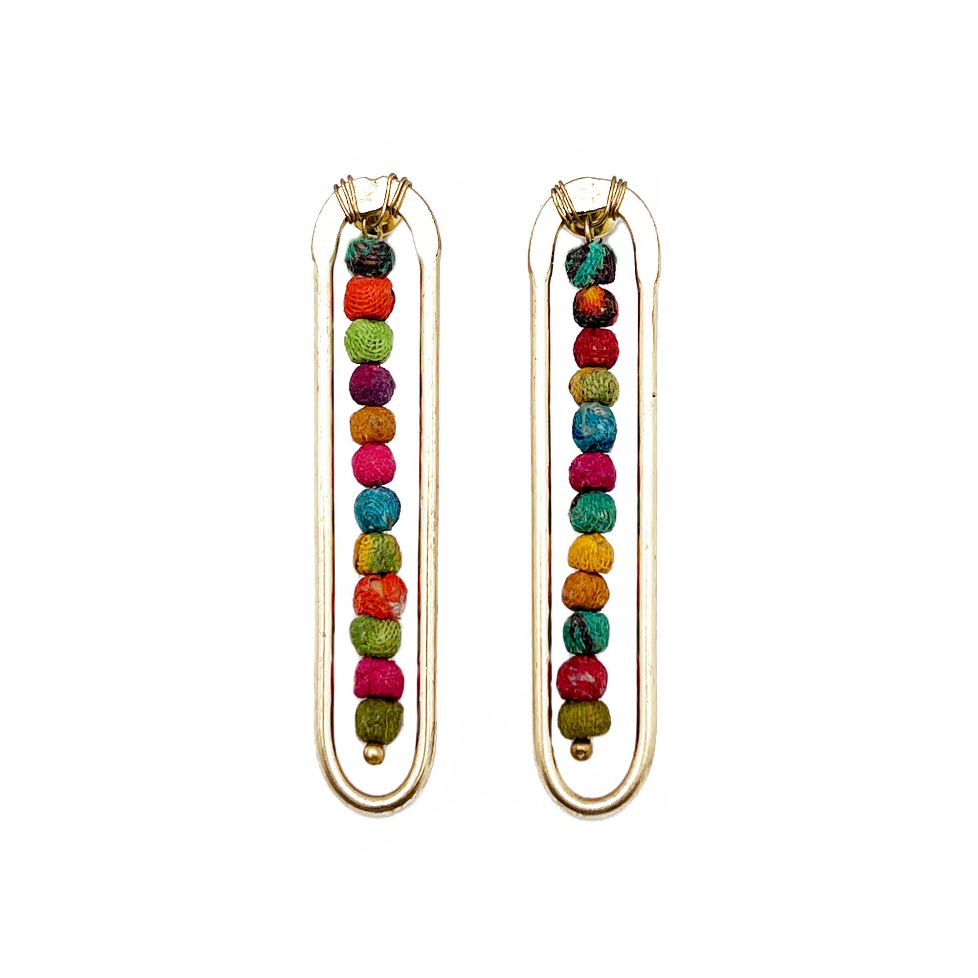 Aasha Kantha Small Vertical Column on Post Earrings