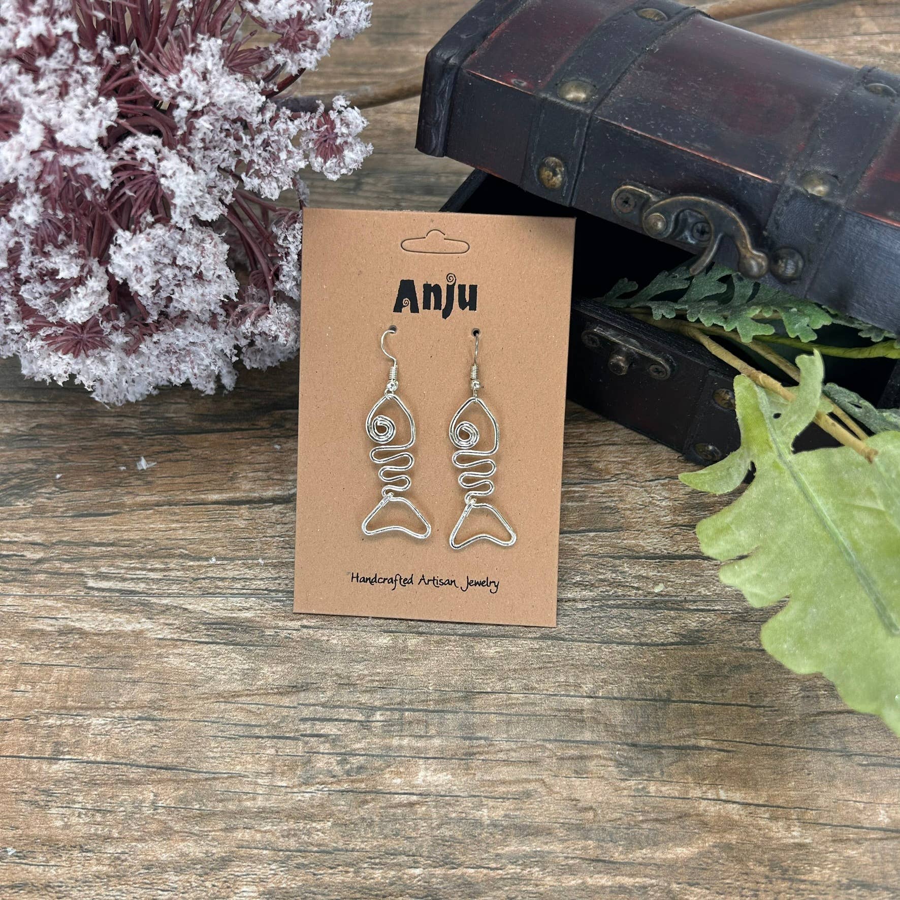 Silver Plated Earrings - Fish