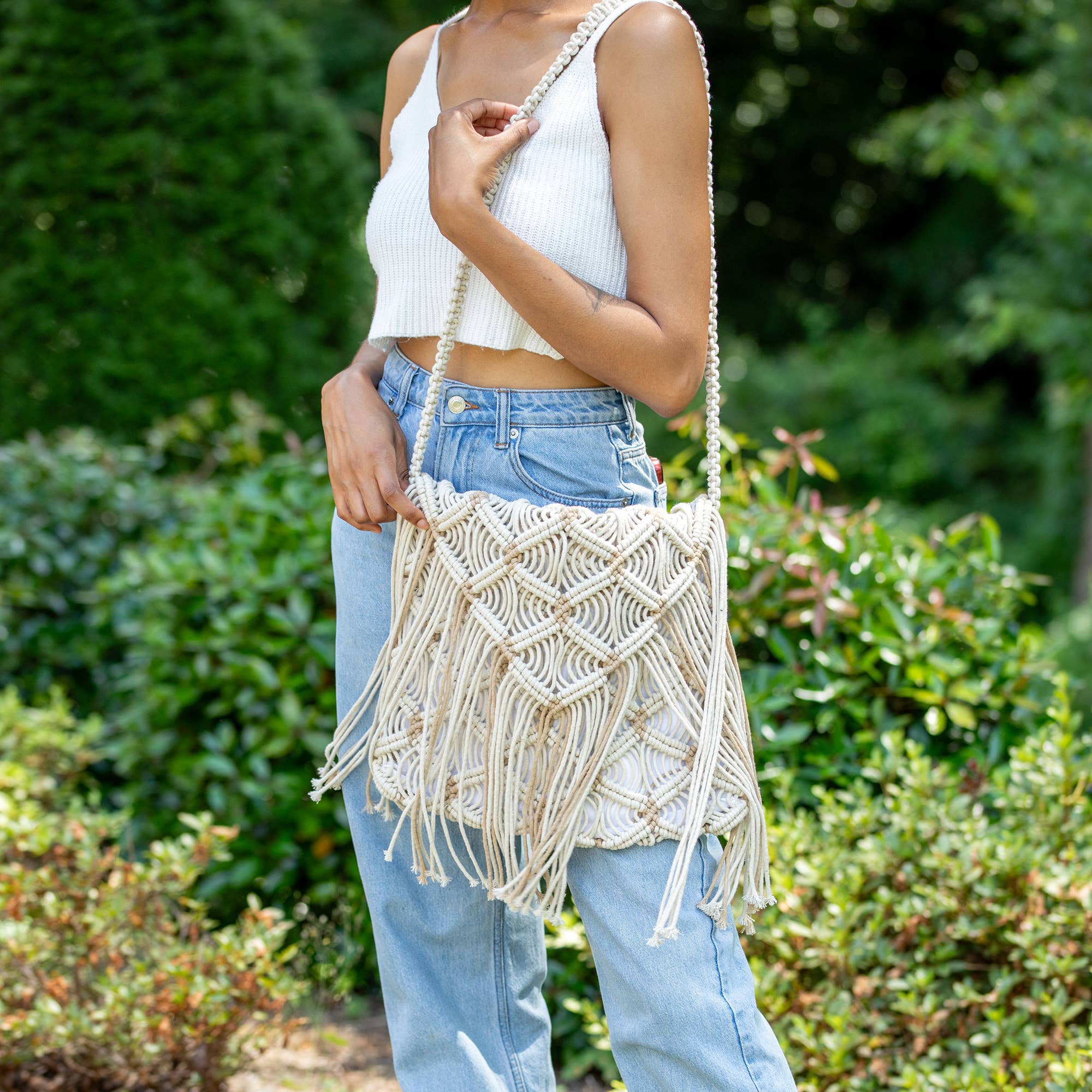 Elisa Macramé Envelope Crossbody Bag
