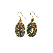 Brass Patina Arcs and Spirals Earrings