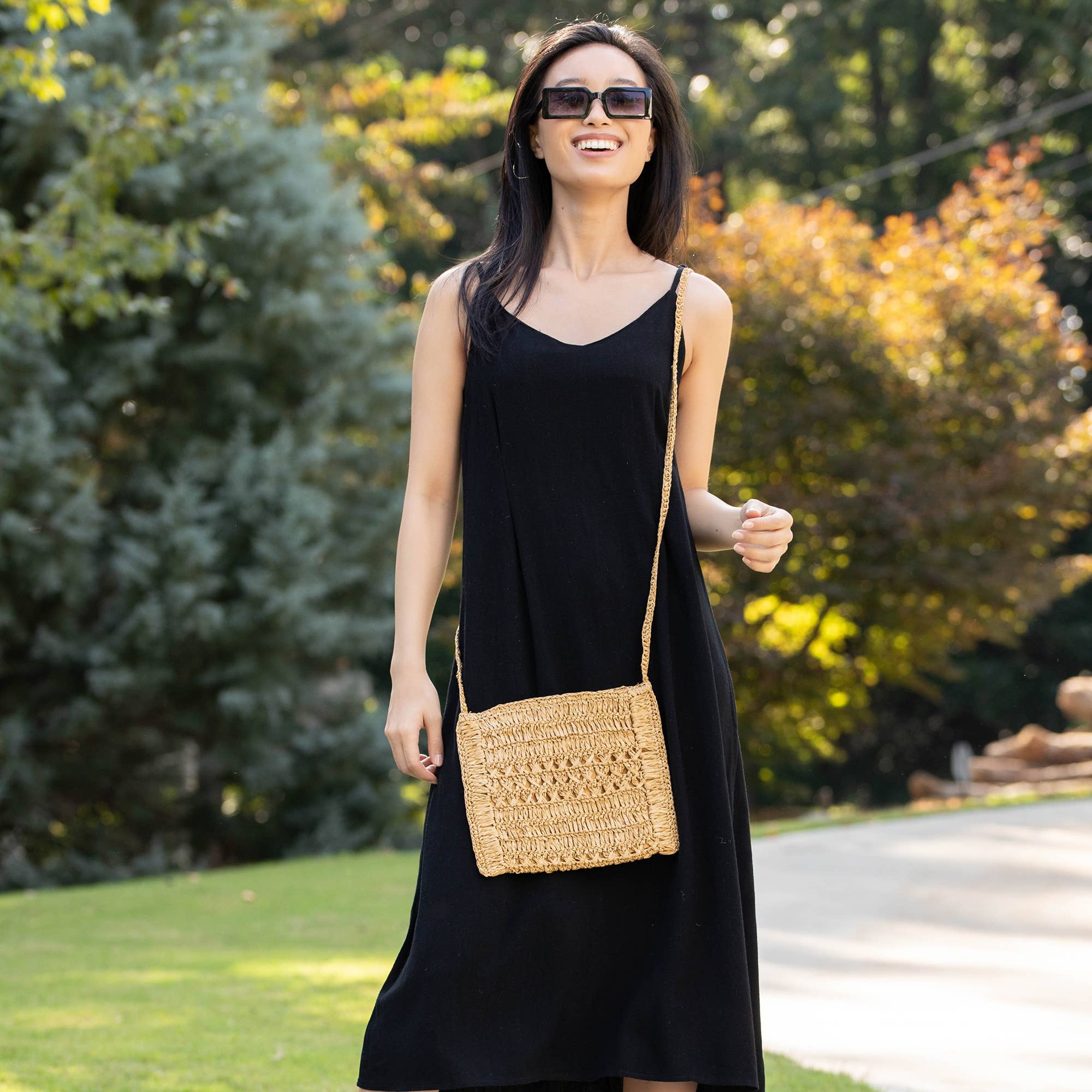 Lola Bag - Crossbody Pouch with Zipper - Natural