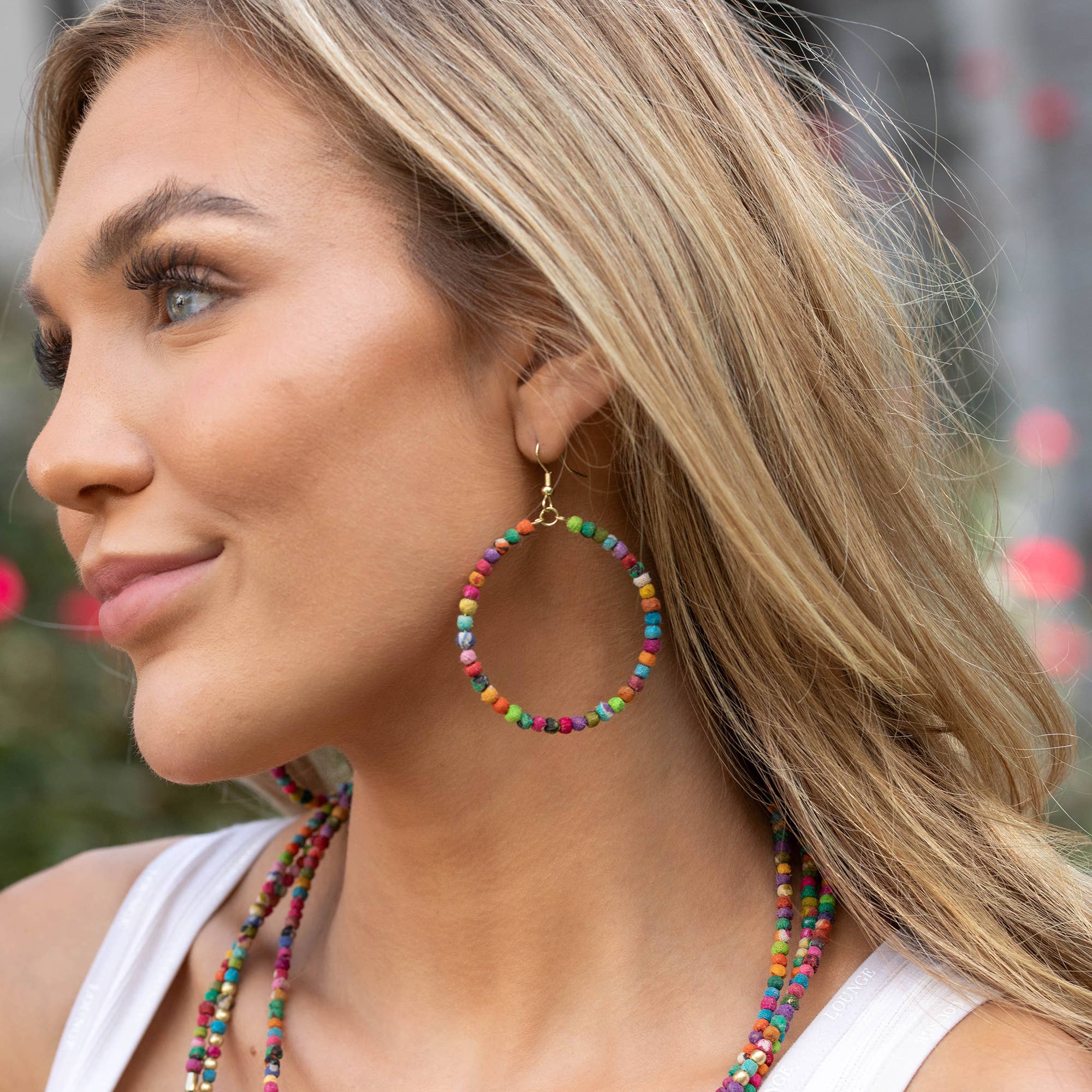 Aasha Kantha Handcrafted Large Hoop Earrings