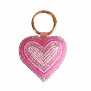 Seed Bead Heart Key Ring