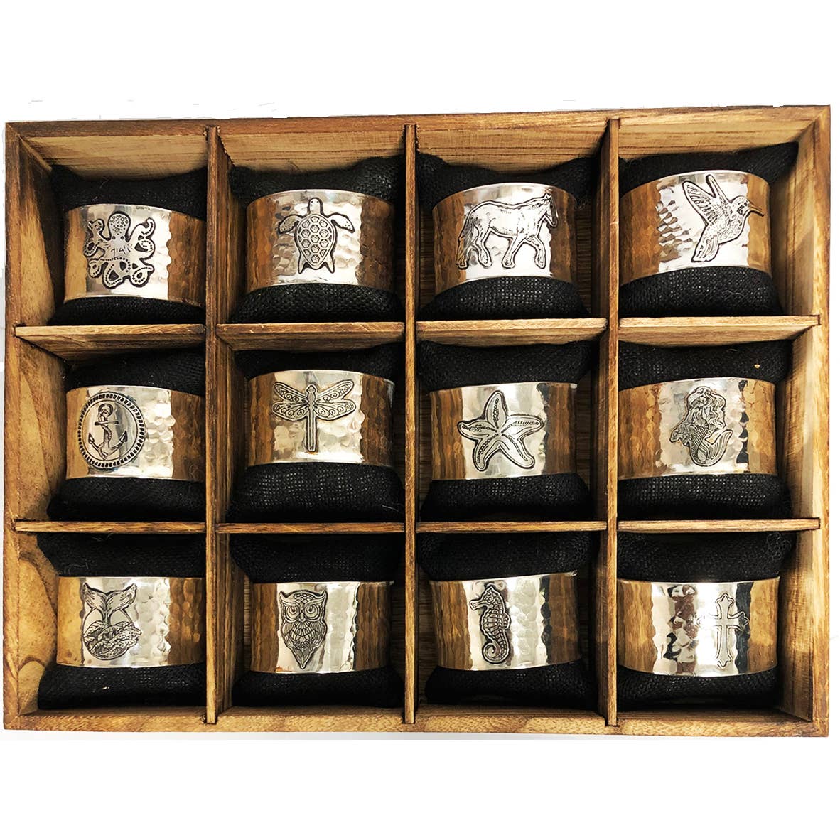 Silver Plated Adjustable Cuff Prepack 24 Bracelets and Tray