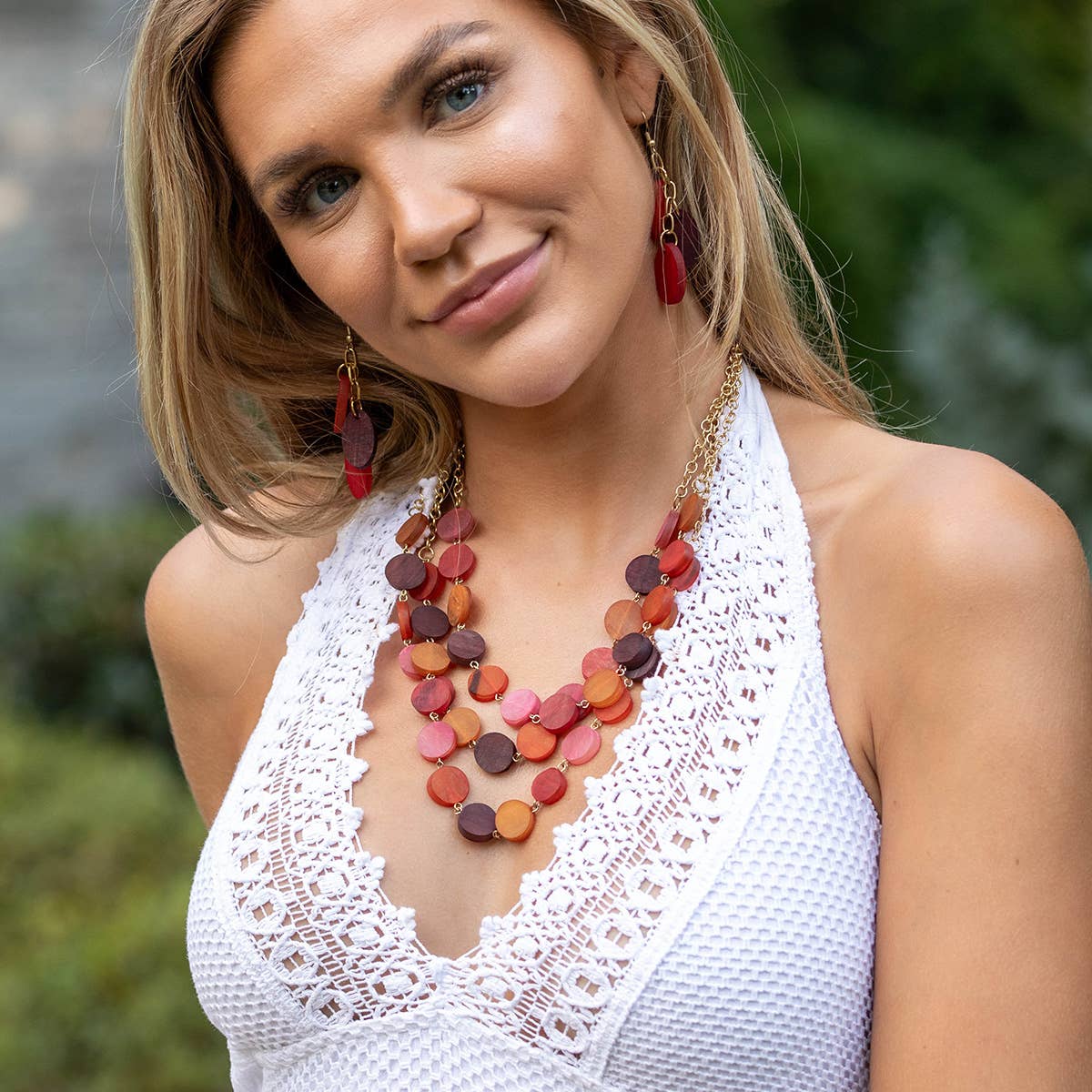 Omala Rosy Cheeks Collection Necklace - Circular Rows