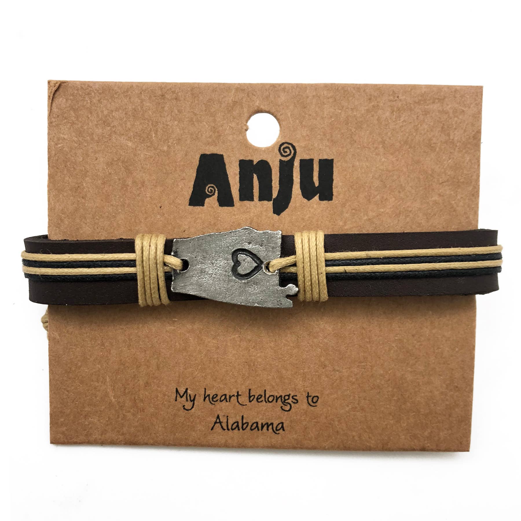 Home State Jewelry - Pewter Leather Bracelet